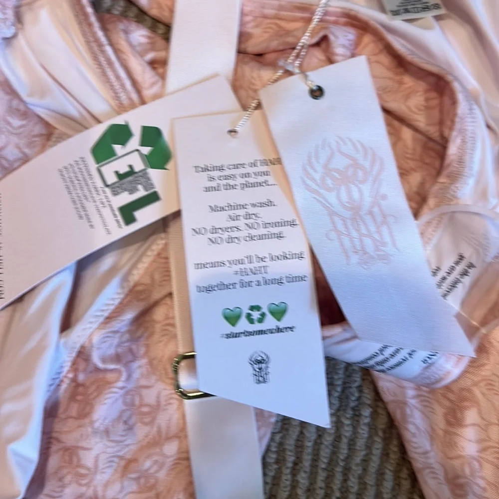 NWT FP x we are HAH comin’ in haht leghahcy Pink Plunge Swimsuit size XS pockets